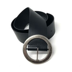 Y2K Jacob Connexion Italian leather belt with burnished silver tone hardware